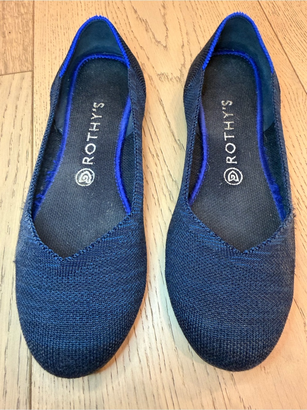 Rothy's The Flat in Navy Blue Heather – Size 8.5